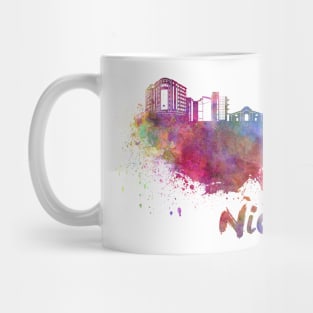 Nicosia skyline in watercolor Mug